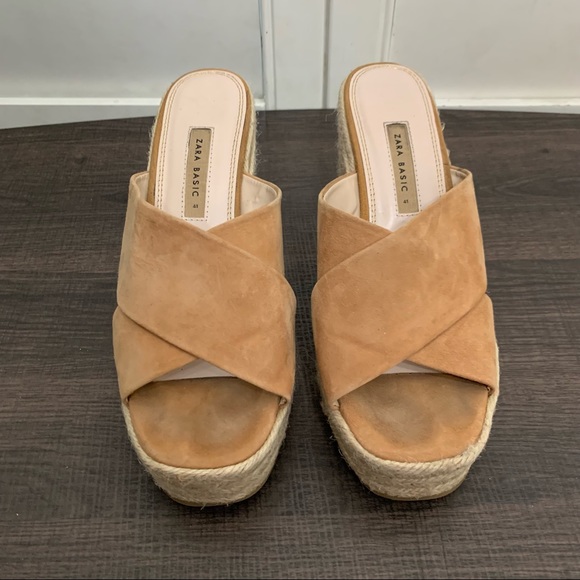 Zara Y2K suede chunky block platform sandal size 41 - Picture 6 of 11
